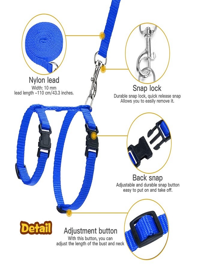 Futurekart Cat Harness Leash Nylon Set for Cat Rabbit Kitten and Small Pet Nylon Harness Strap Collar/Cat Training Leash Lead (Blue) - Image 3